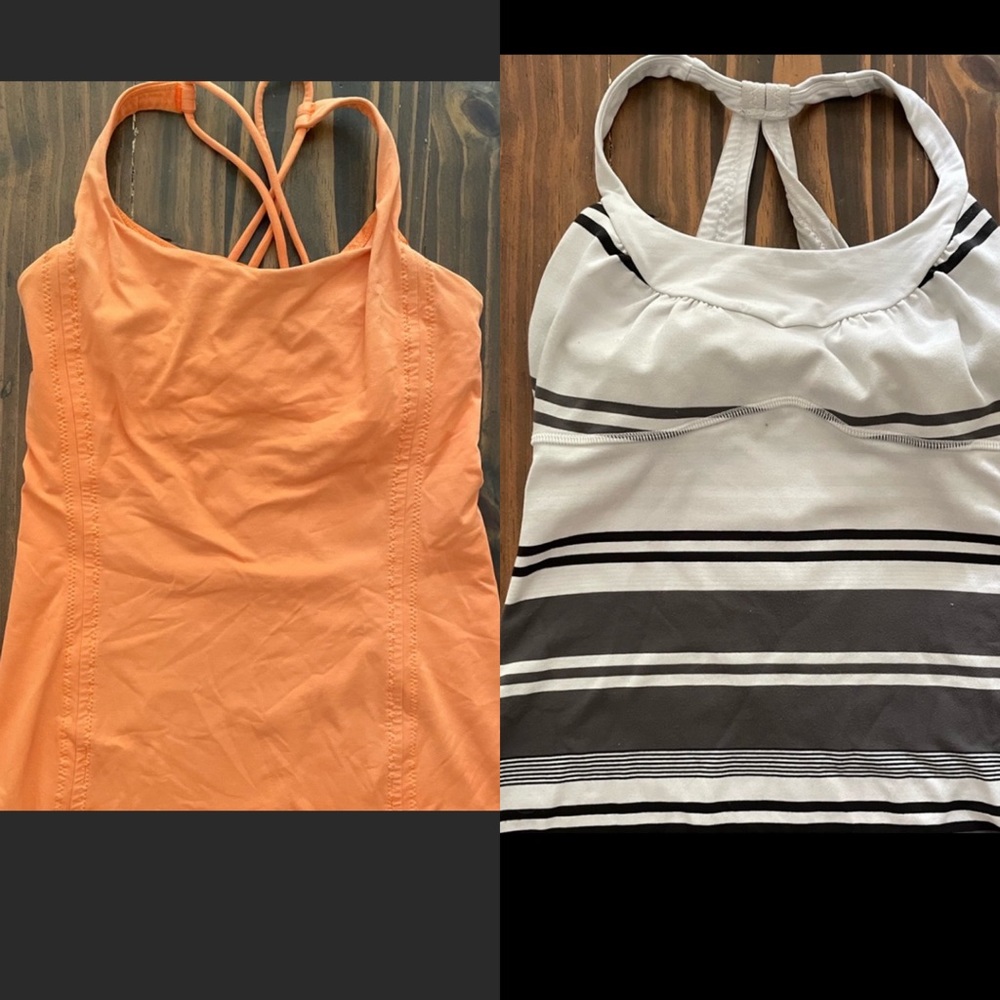 Two Lululemon tanks with built in support!